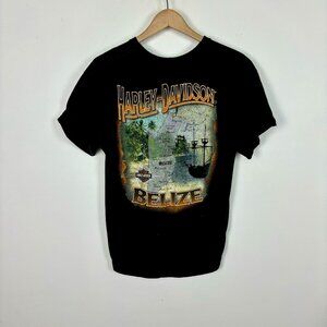 Harley-Davidson Belize Graphic Print T-Shirt Short Sleeve Crewnwck Black Mens L